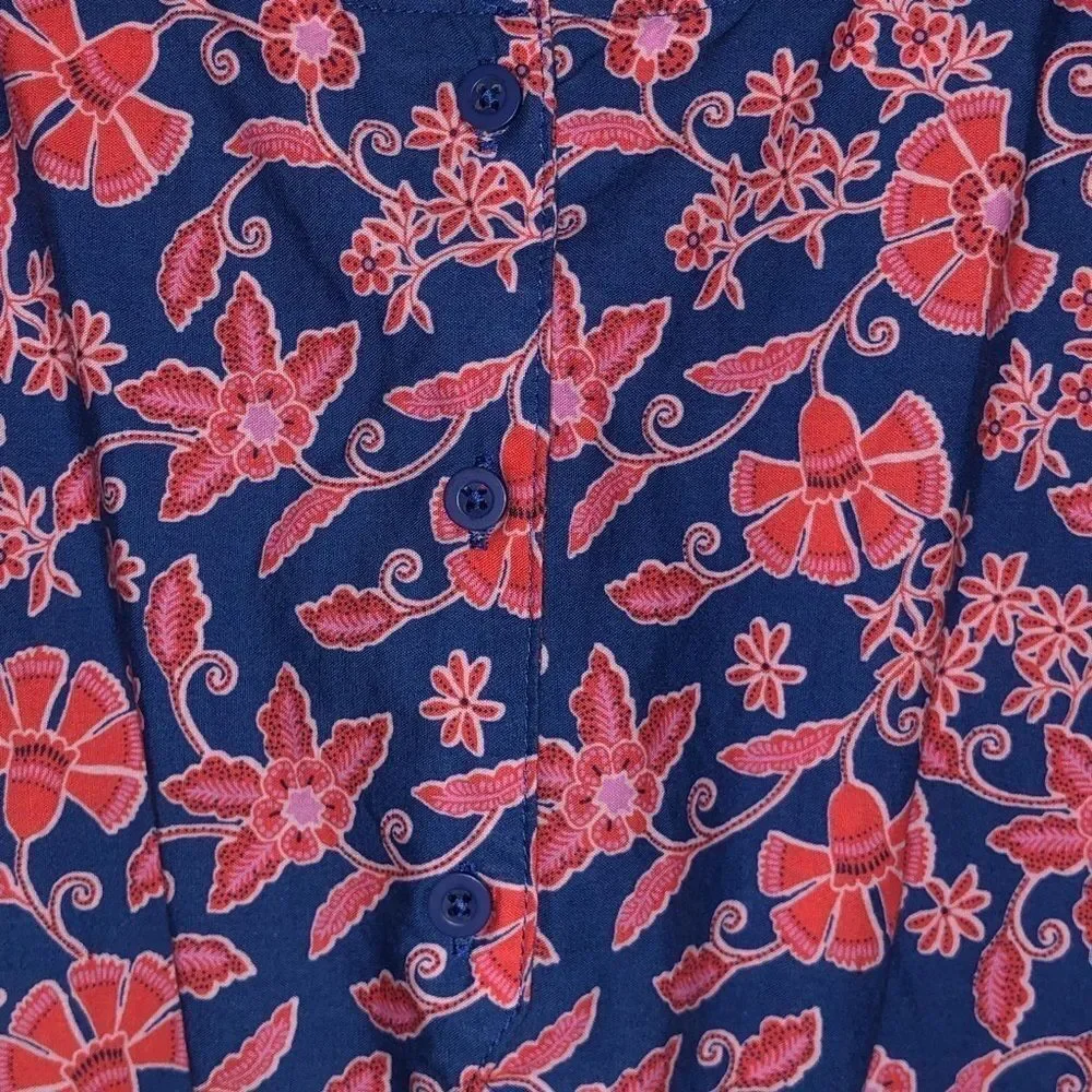 Gap Red & Blue Floral Print Dress